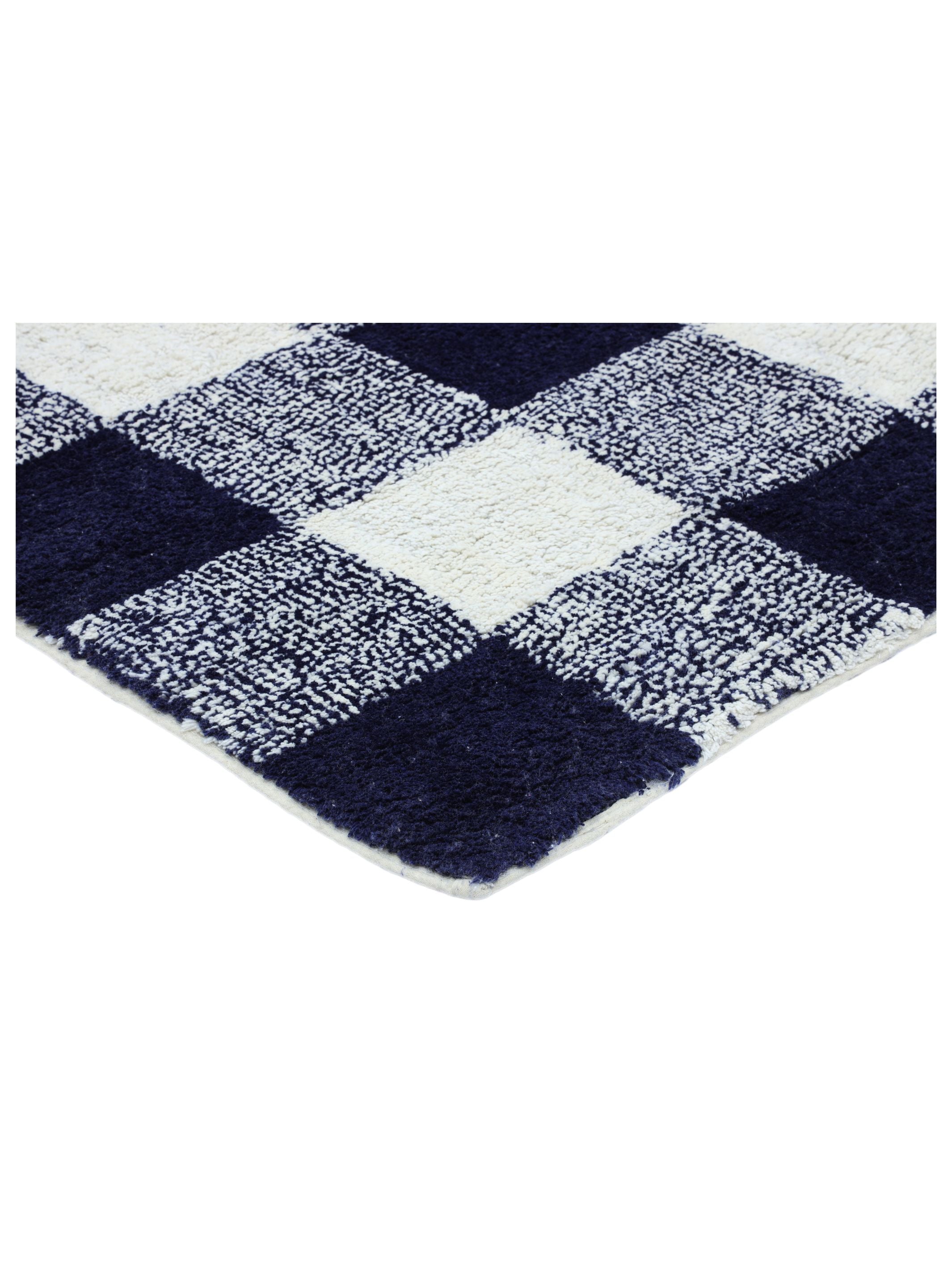 Dark Blue Gingham Rug LAST PIECE - 160x230cm