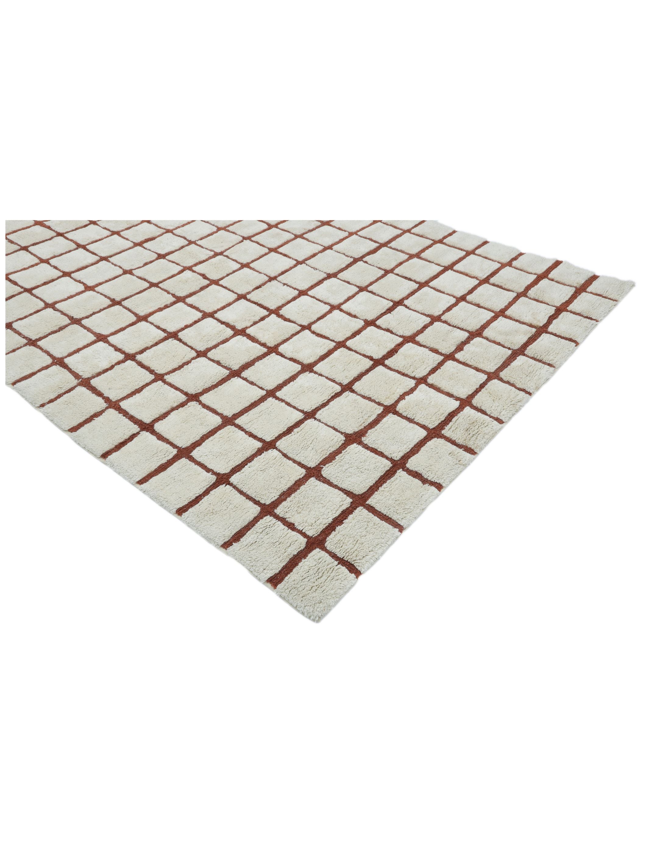 Rust Brown Grid Rug LAST PIECE - 160x230cm