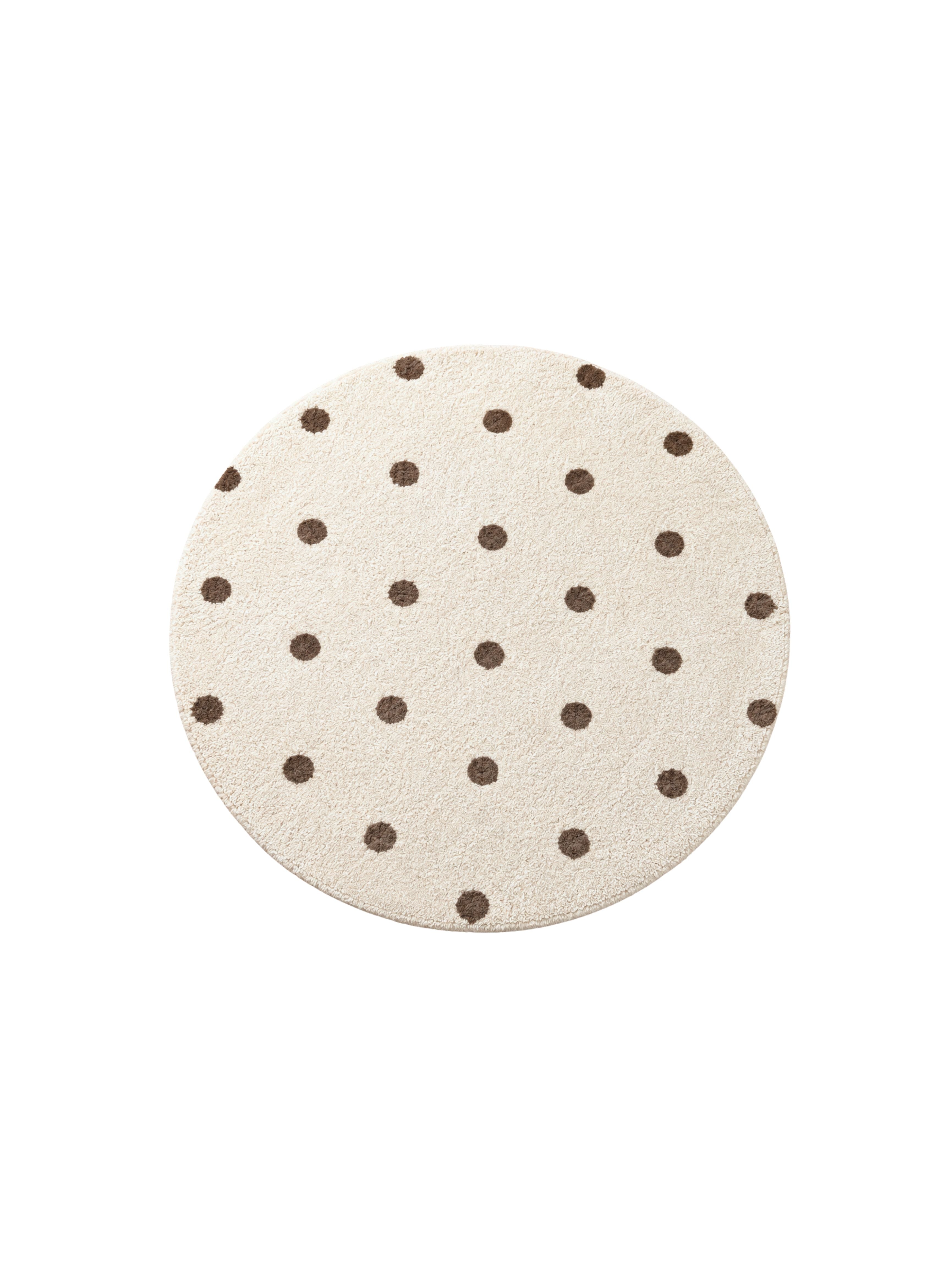 Polka Dot Rug Round - Chocolate