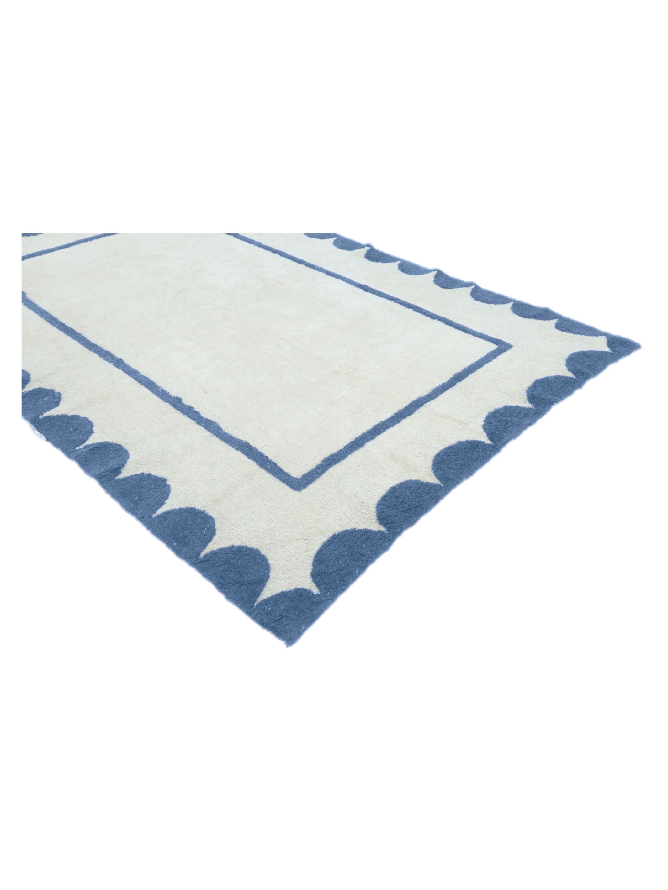 Dusty Blue Scallop Rug