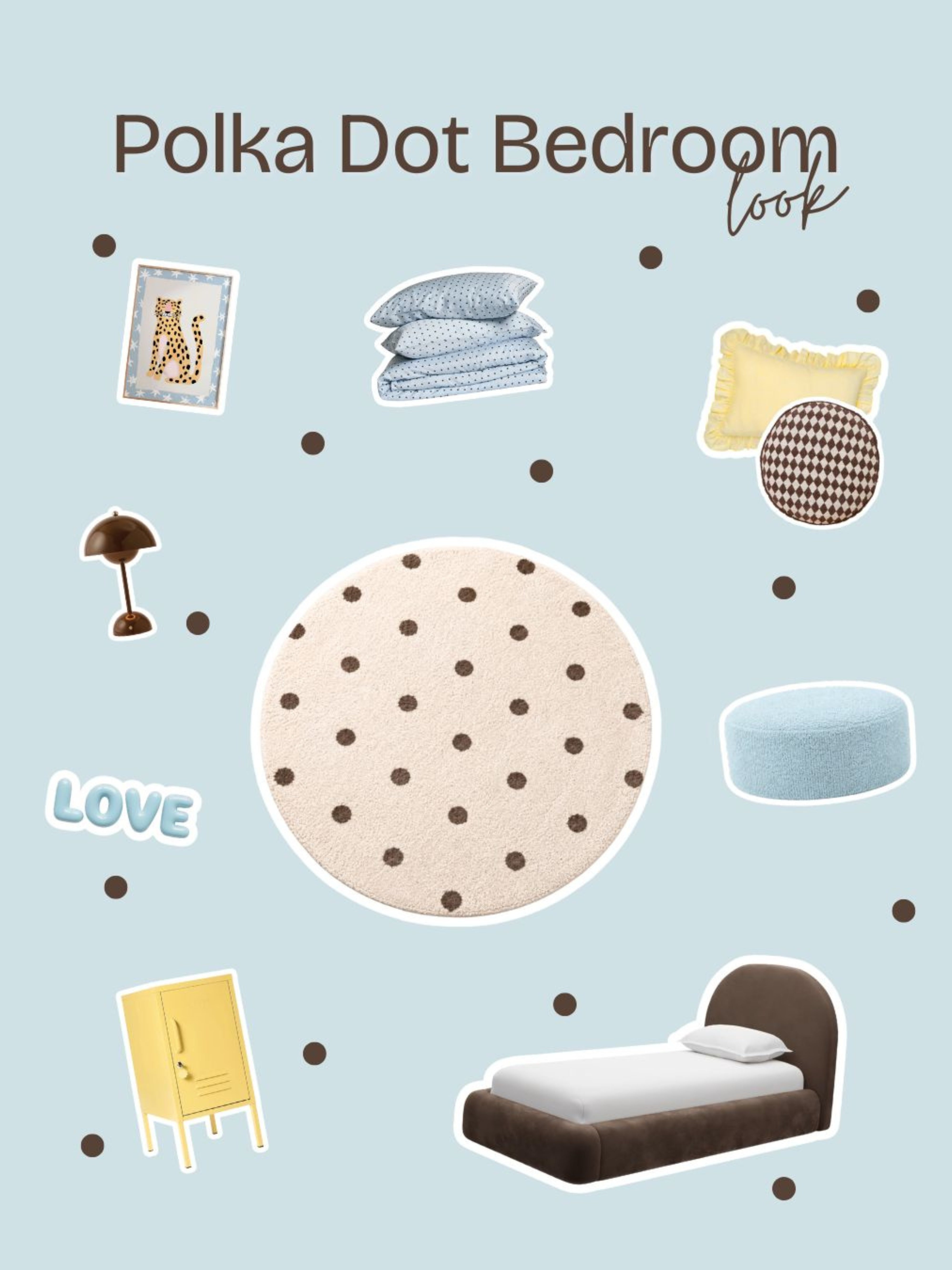 Polka Dot Rug Round - Chocolate