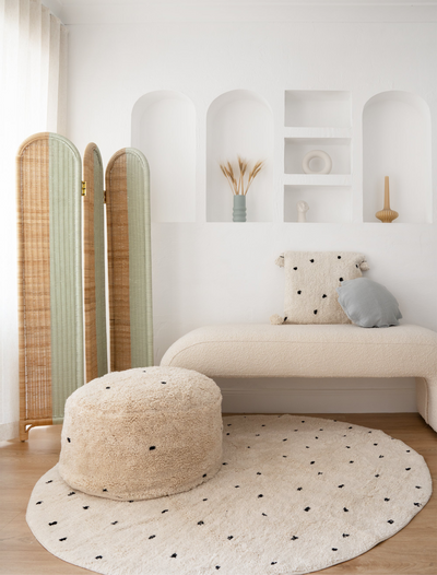 Black Dot Rug - Round