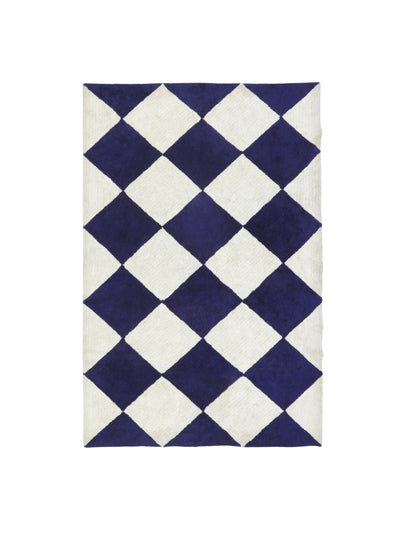 Dark Blue Checker Rug LAST PIECE - 160x230cm