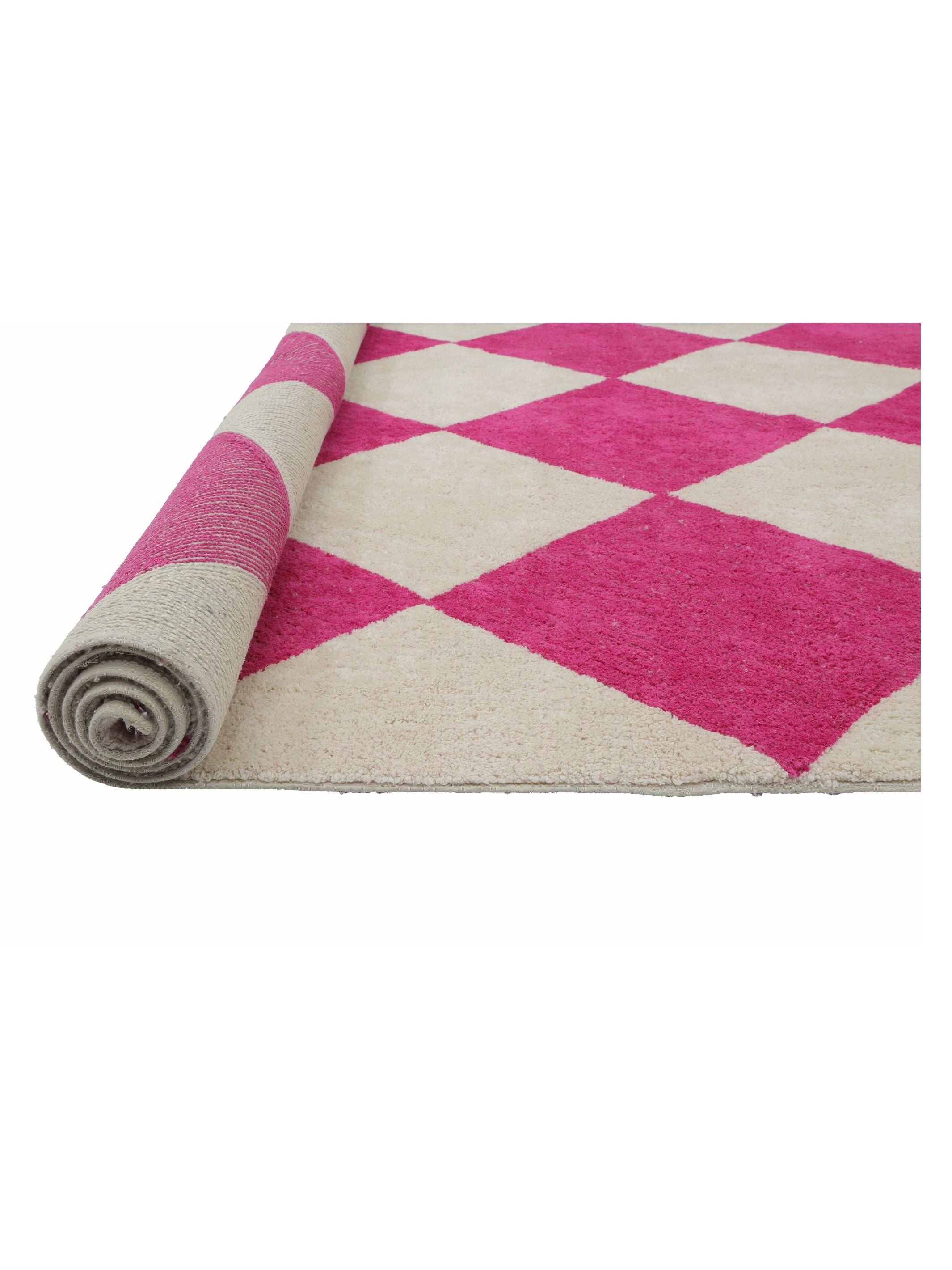 Hot Pink Checker Rug LAST PIECE - 160x230cm