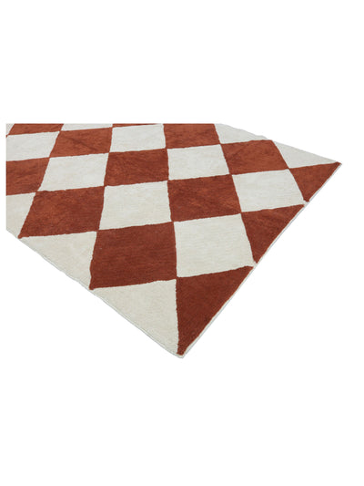 Rust Brown Checker Rug