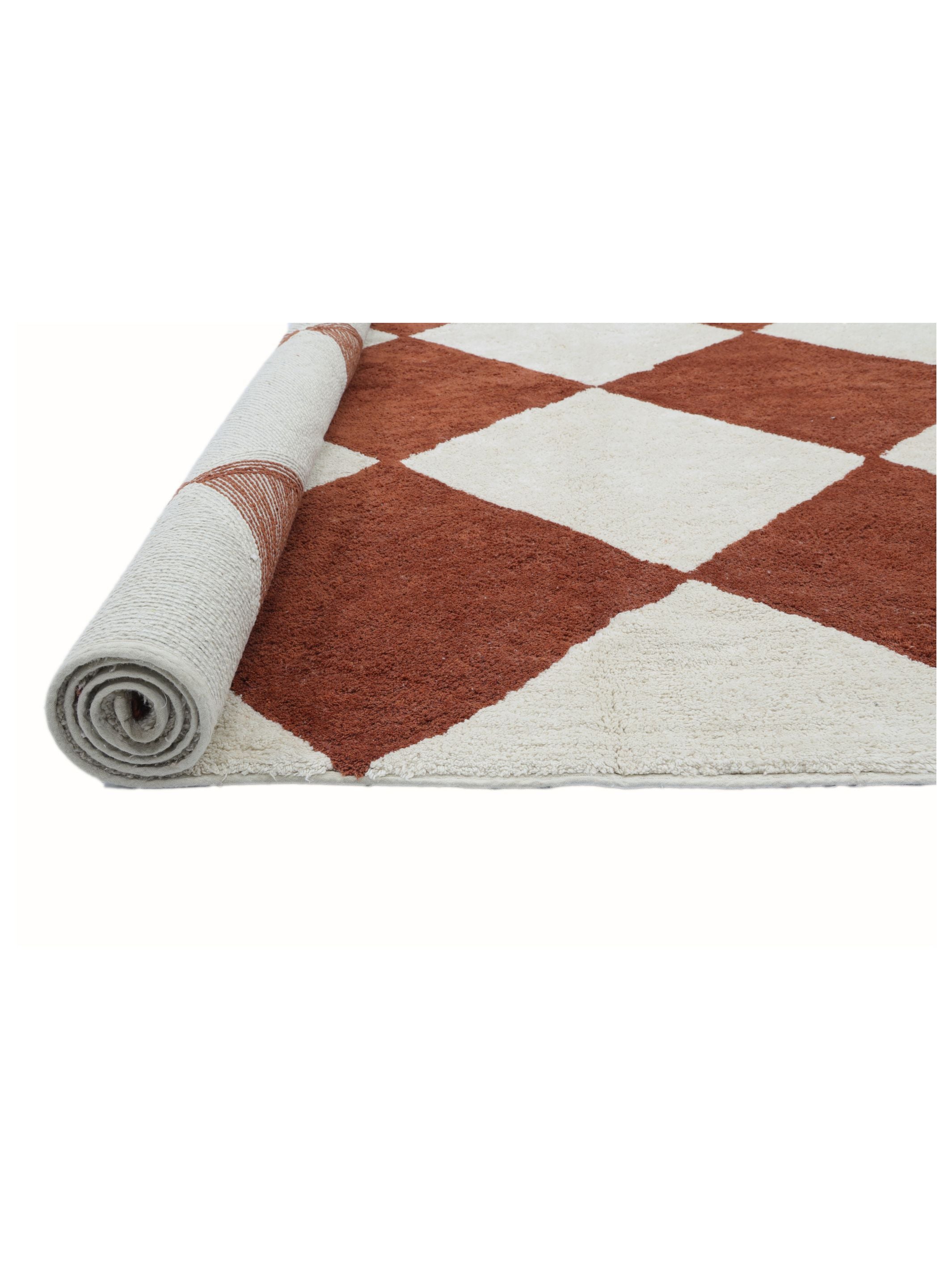 Rust Brown Checker Rug LAST PIECE - 160x230cm