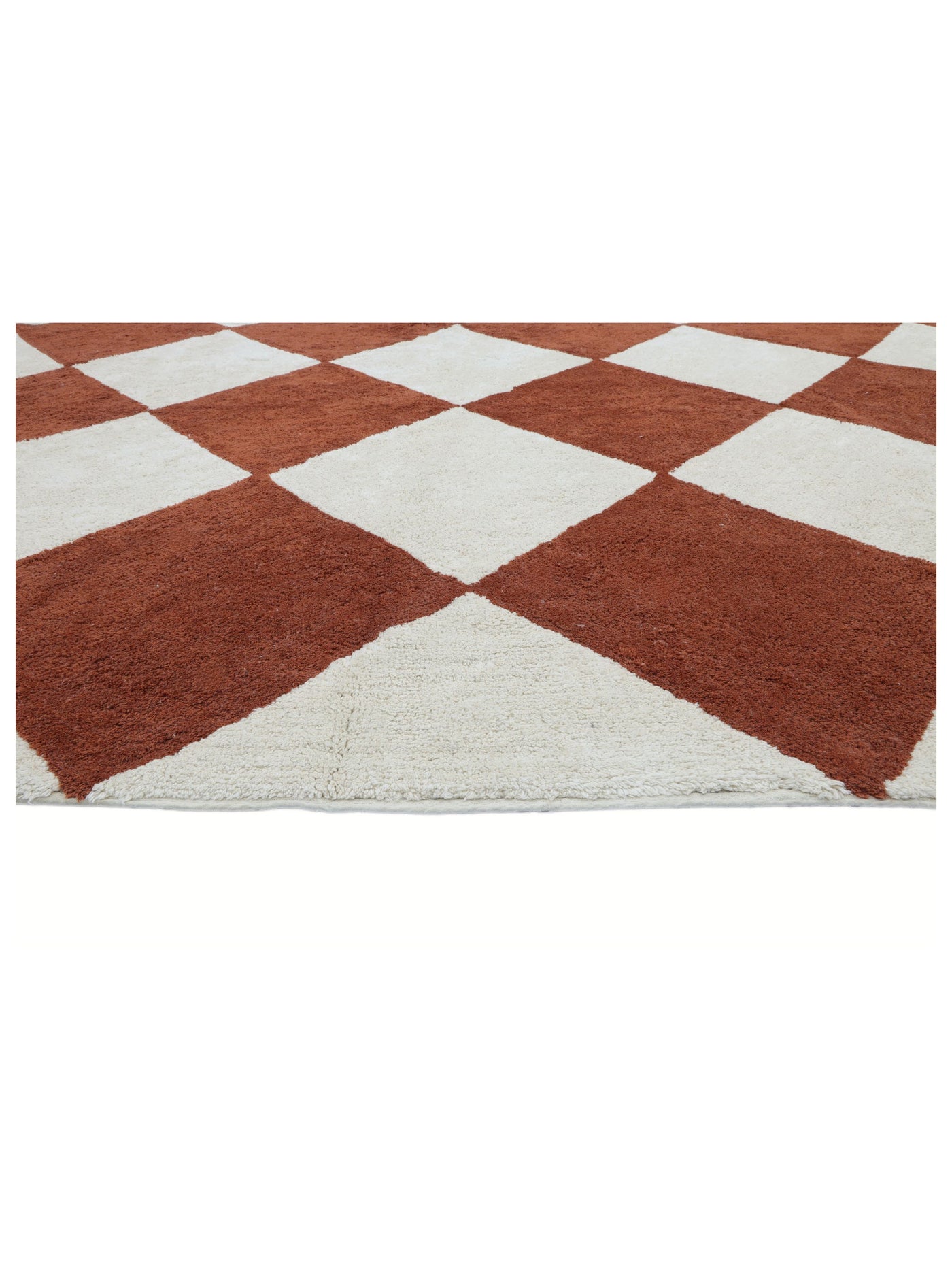 Rust Brown Checker Rug