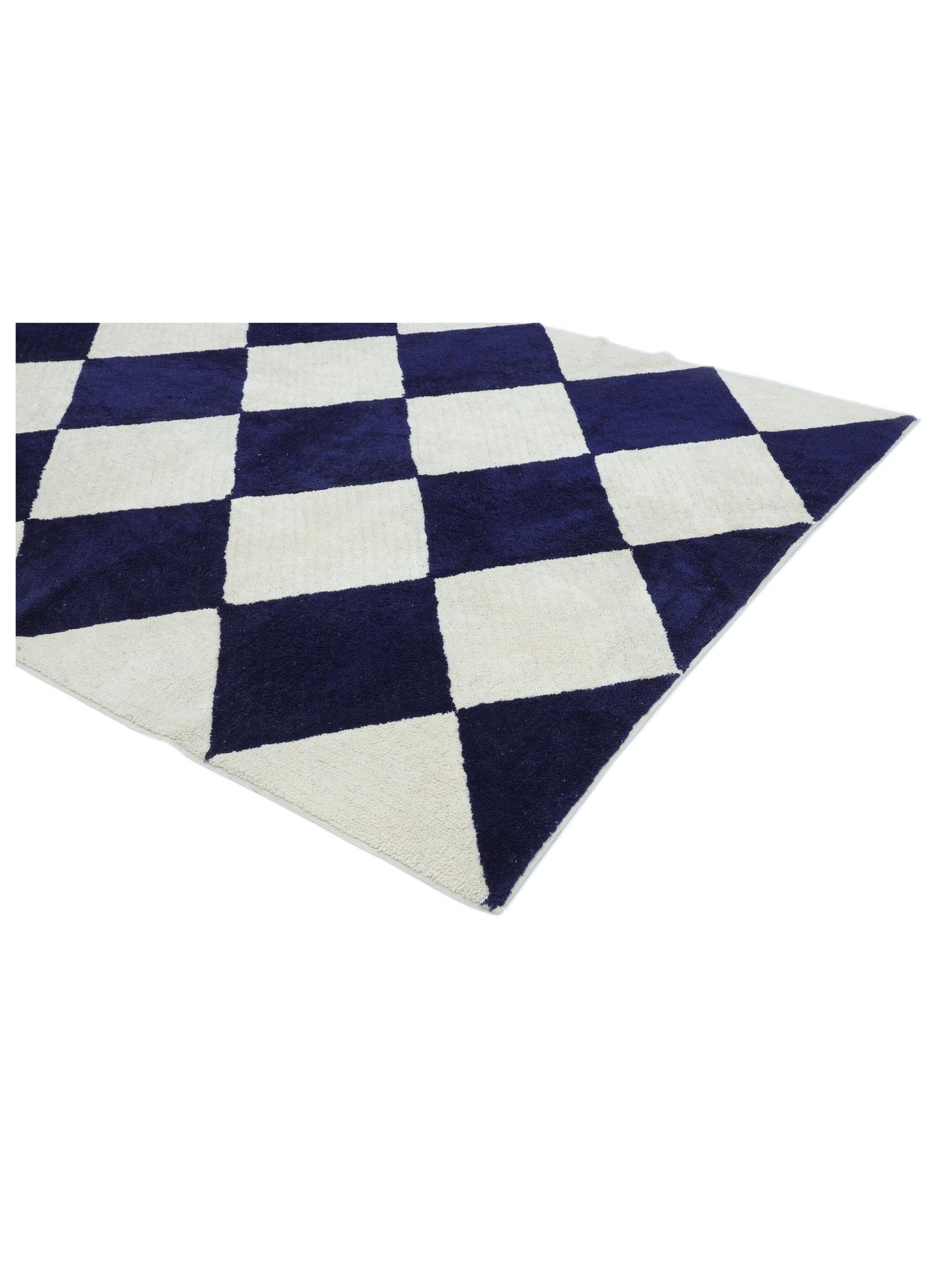 Dark Blue Checker Rug