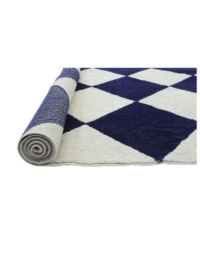 Dark Blue Checker Rug