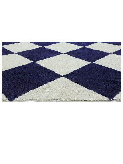 Dark Blue Checker Rug