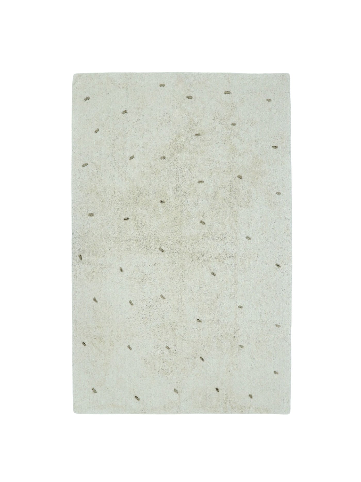 Natural rug with taupe dot details