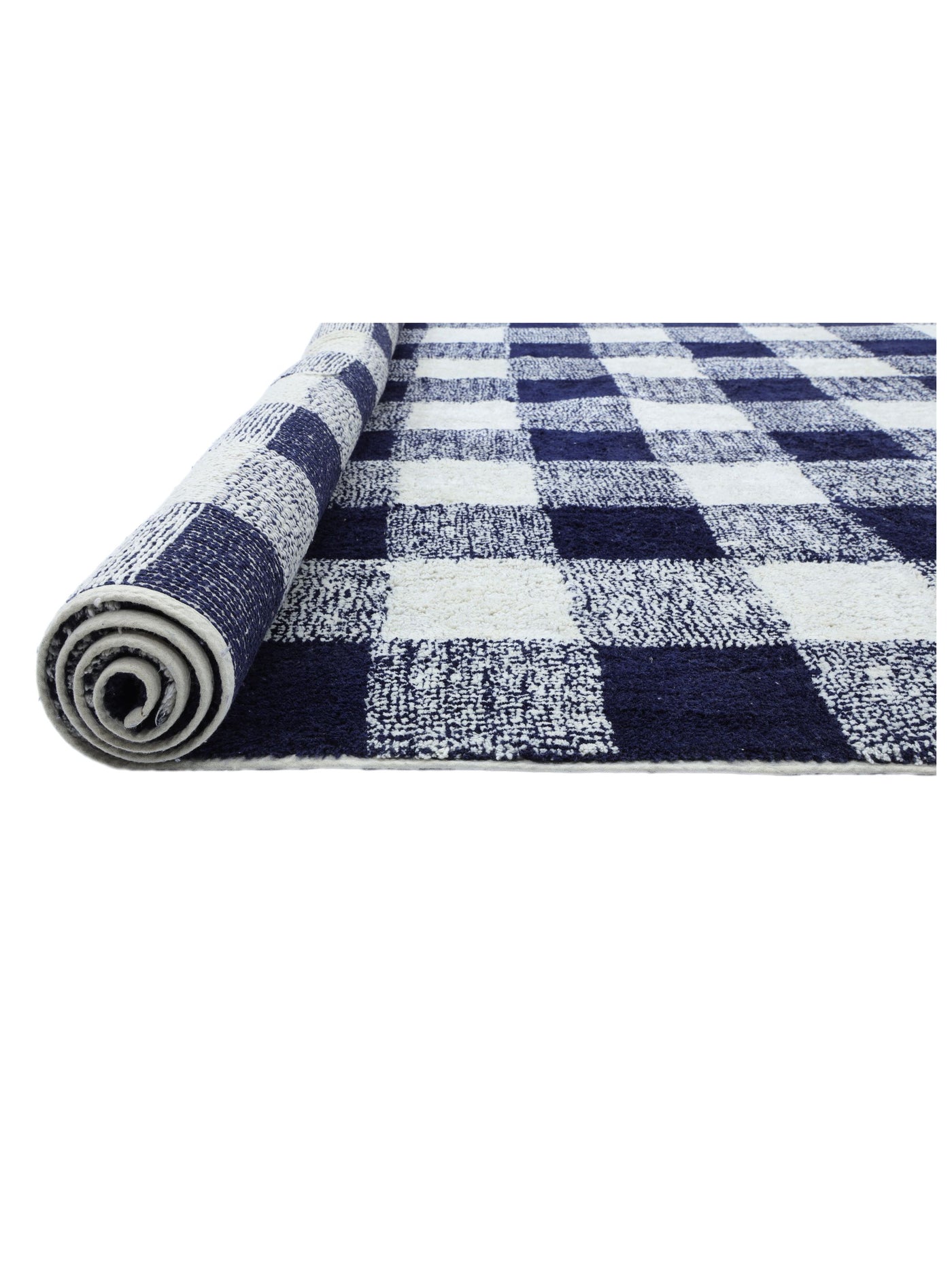 Dark Blue Gingham Rug LAST PIECE - 160x230cm