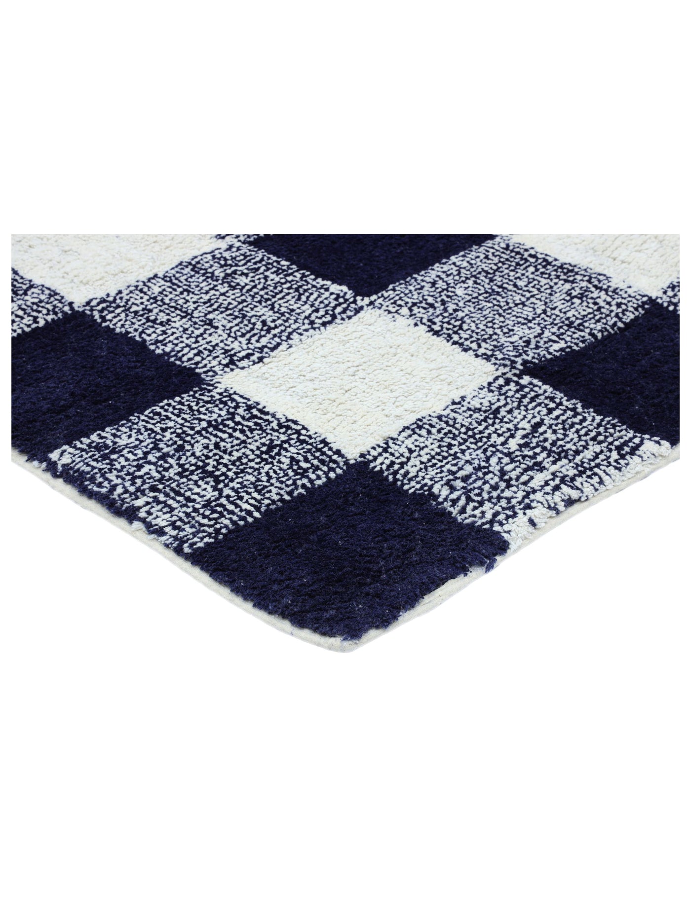 Dark Blue Gingham Rug LAST PIECE - 160x230cm