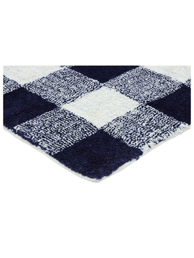 Dark Blue Gingham Rug LAST PIECE - 160x230cm