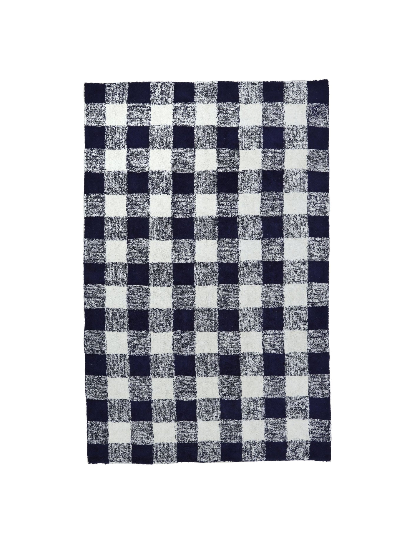 Dark Blue Gingham Rug LAST PIECE - 160x230cm
