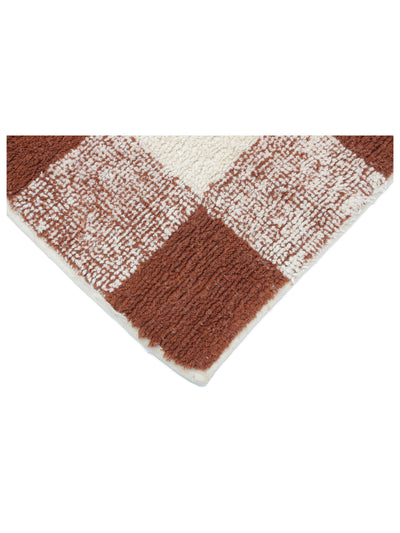 Rust Brown Gingham Rug