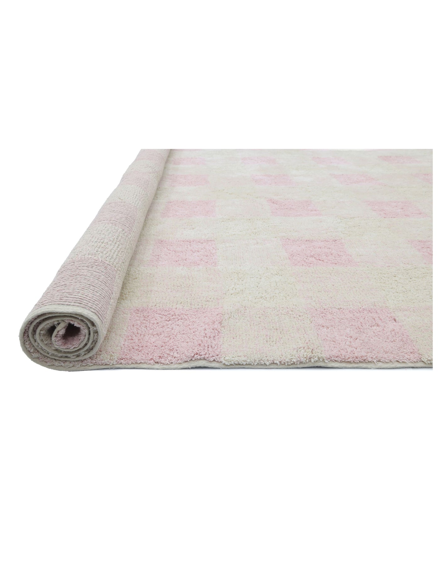 Soft Pink Gingham Rug