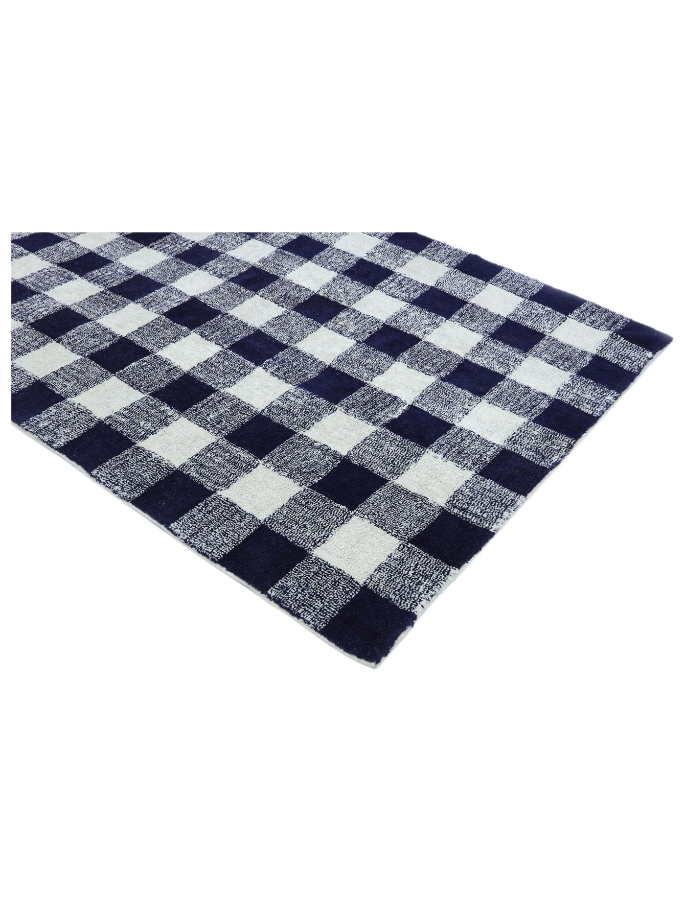 Dark Blue Gingham Rug