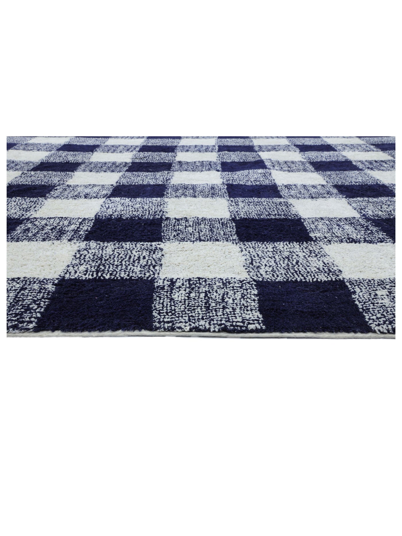 Dark Blue Gingham Rug