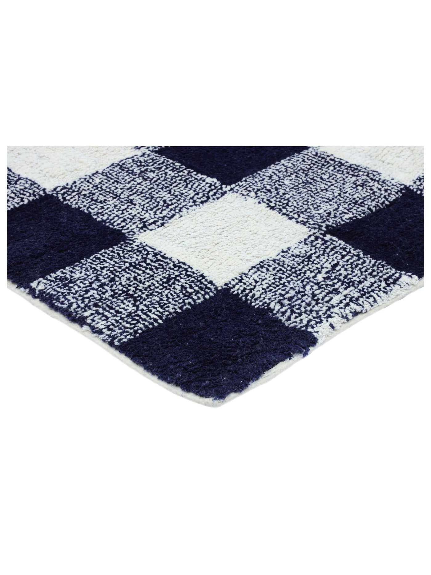 Dark Blue Gingham Rug