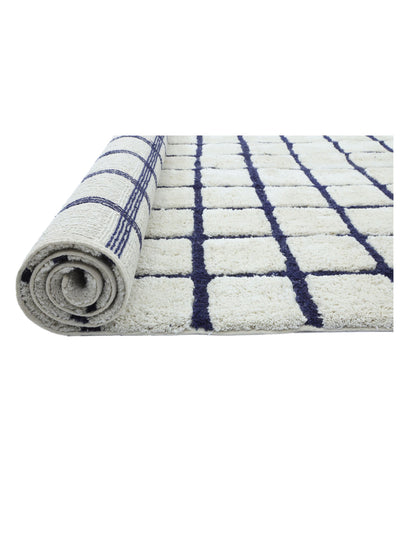 Dark Blue Grid Rug LAST PIECE - 160x230cm