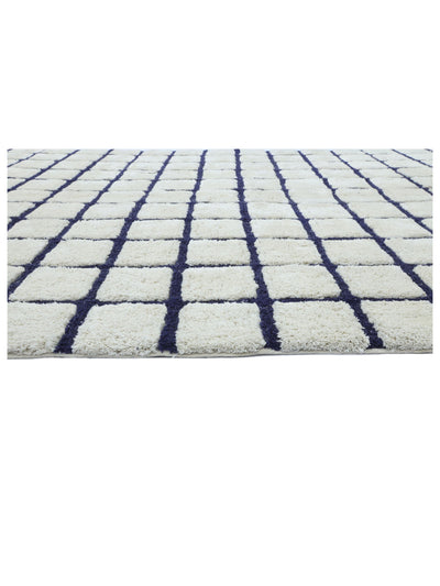 Dark Blue Grid Rug LAST PIECE - 160x230cm