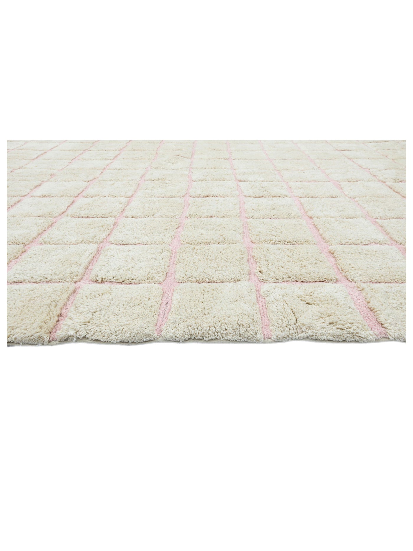 Soft Pink Grid Rug