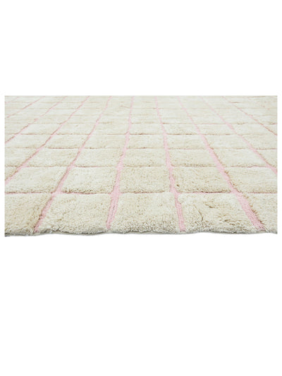 Soft Pink Grid Rug