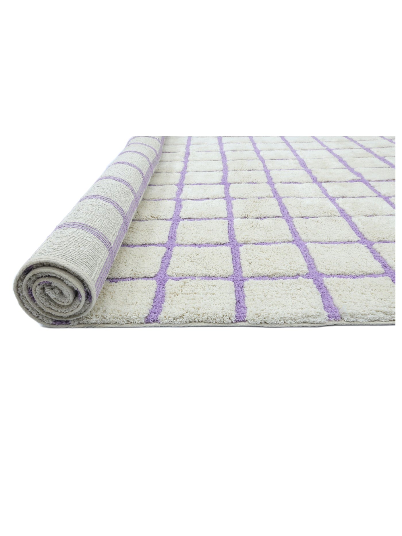 Lavender Purple Grid Rug