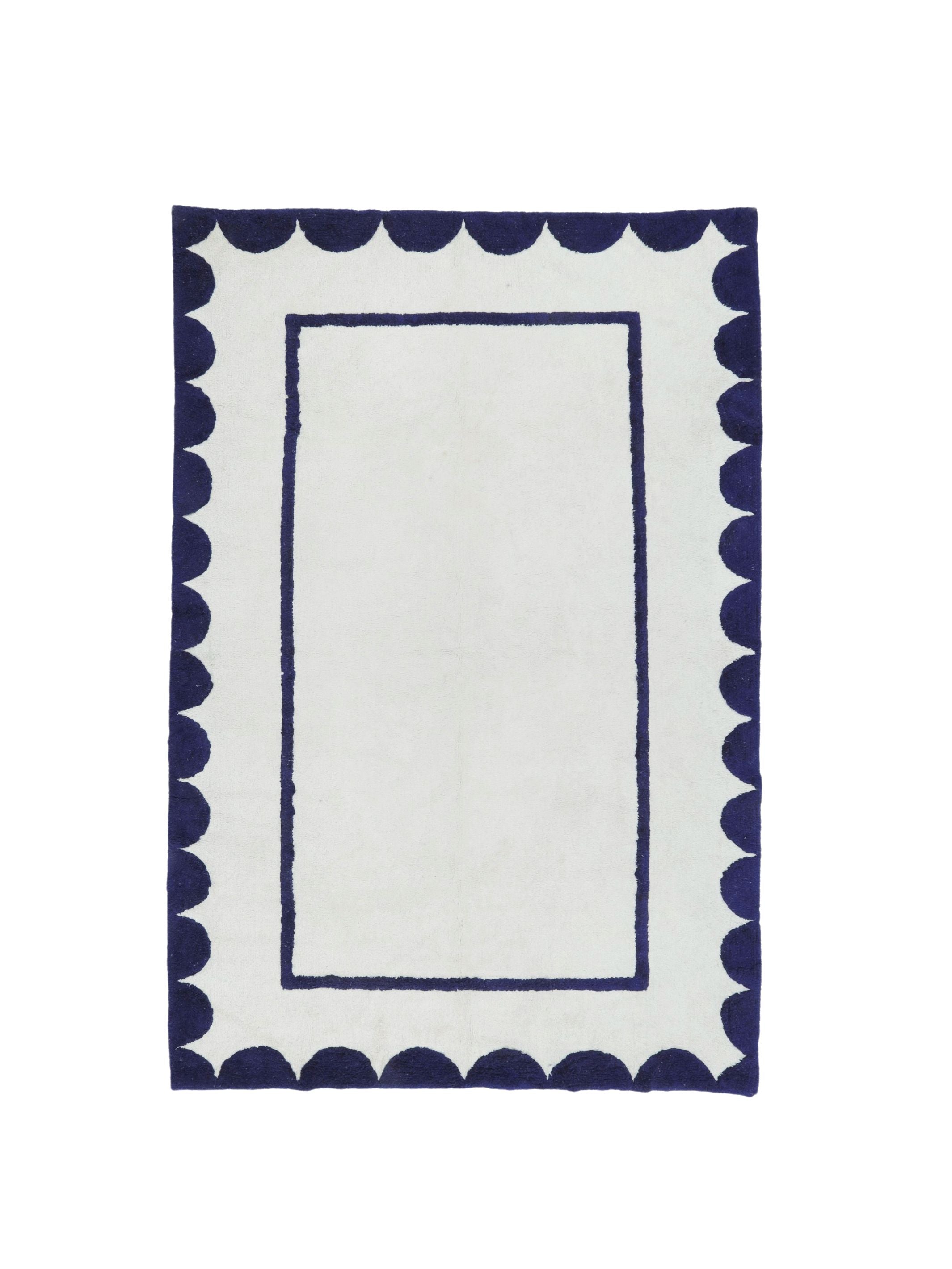 Dark Blue Scallop Rug LAST PIECE - 160x230cm