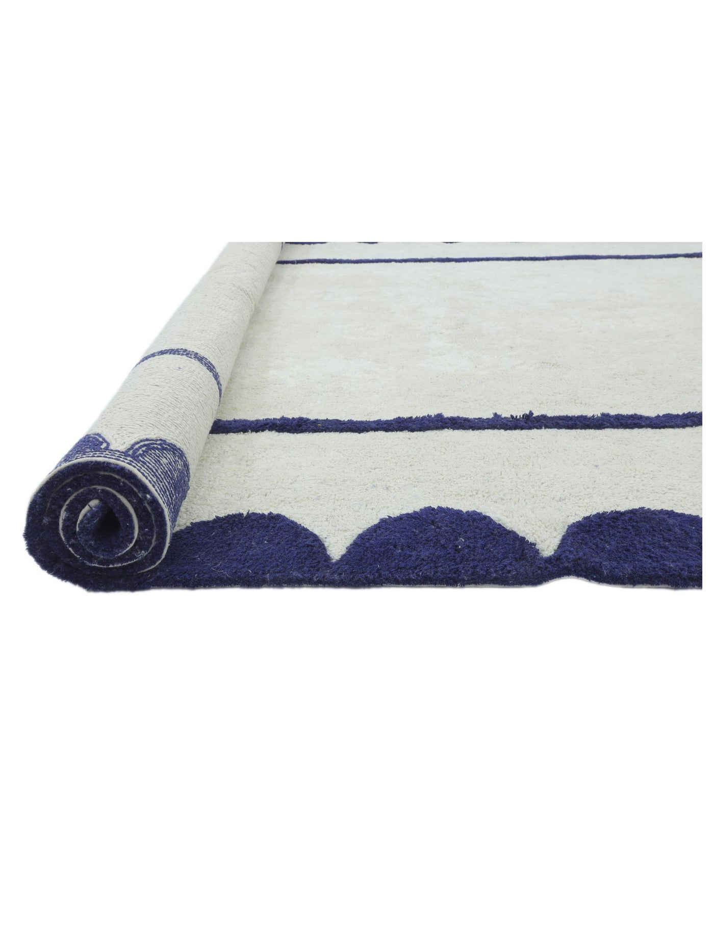 Dark Blue Scallop Rug LAST PIECE - 160x230cm