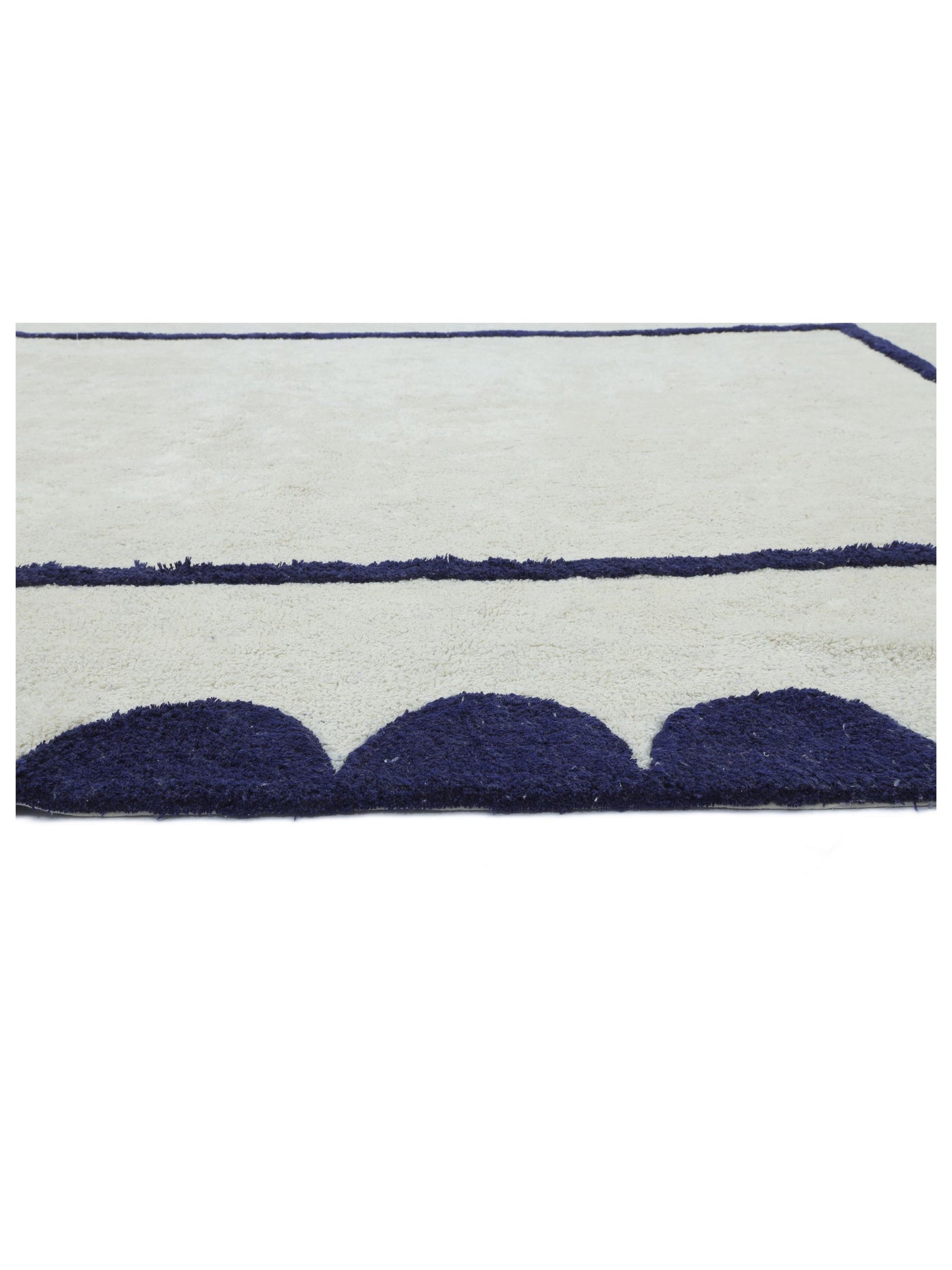 Dark Blue Scallop Rug LAST PIECE - 160x230cm