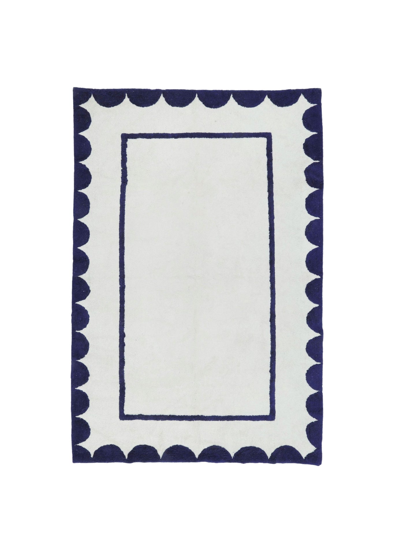 Dark Blue Scallop Rug LAST PIECE - 160x230cm