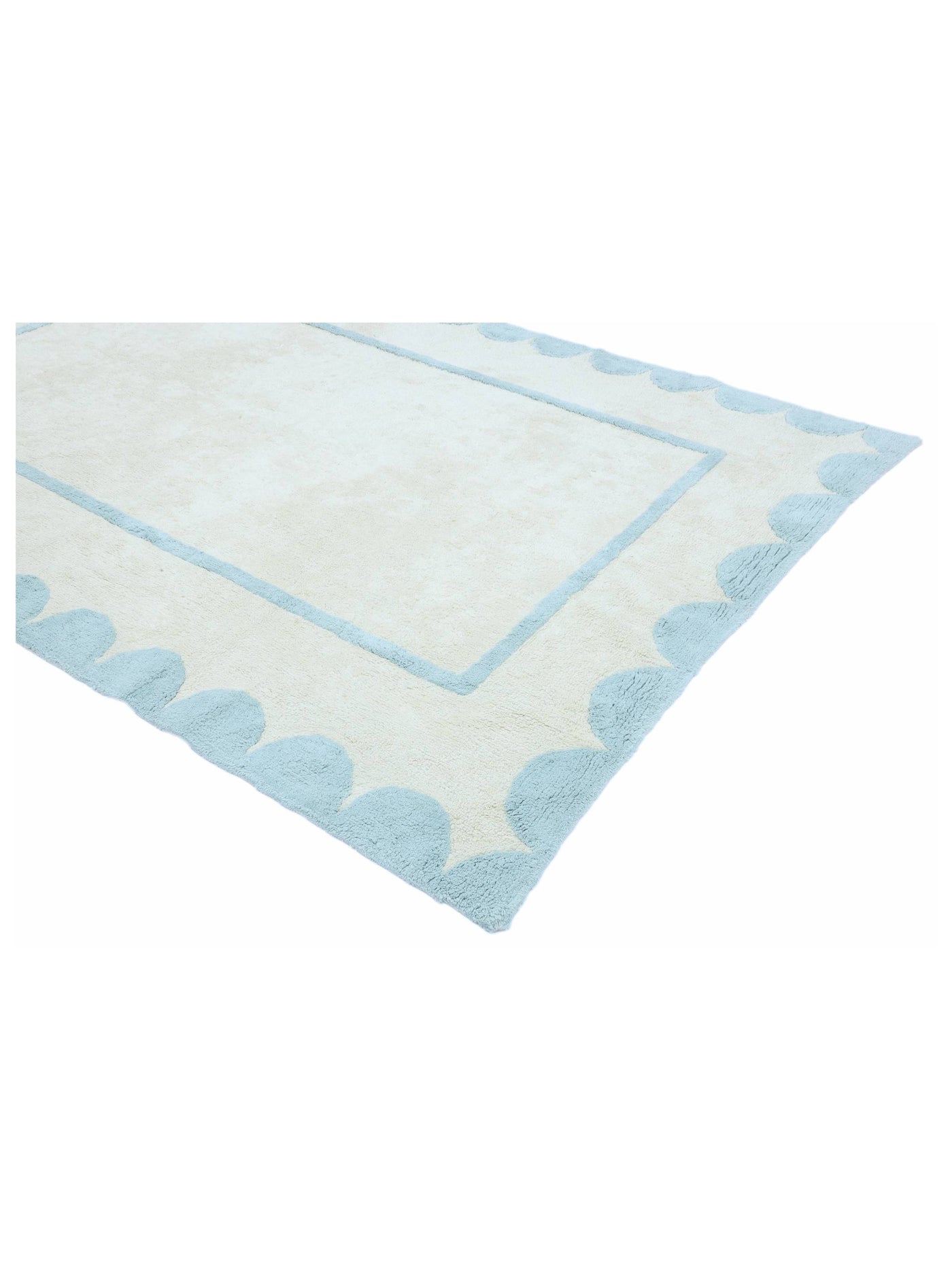 Sky Blue Scallop Rug