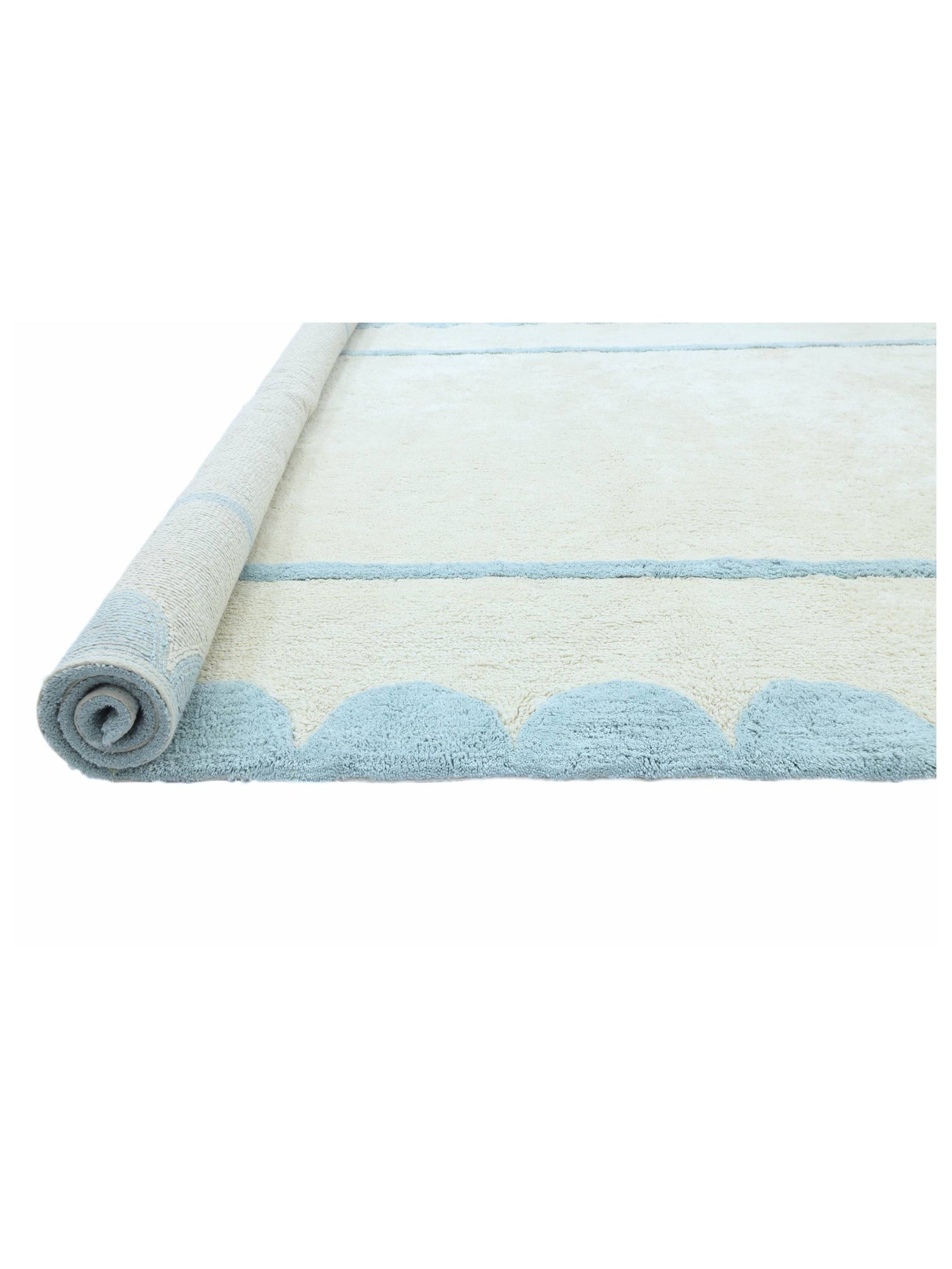 Sky Blue Scallop Rug