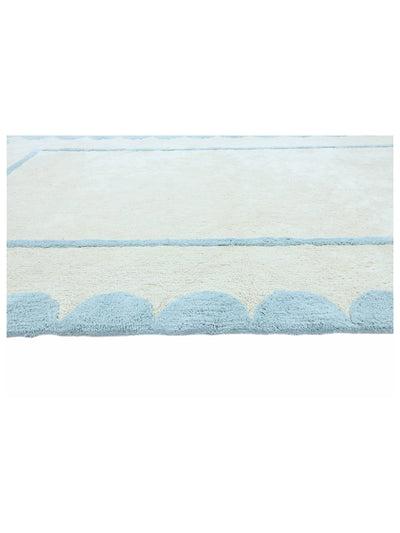 Sky Blue Scallop Rug