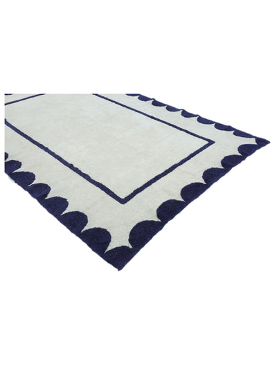 Dark Blue Scallop Rug