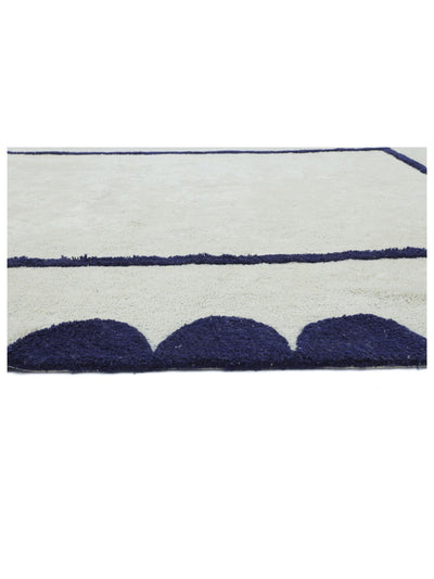 Dark Blue Scallop Rug