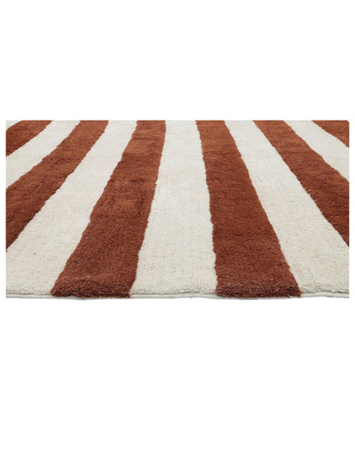 Rust Brown Stripe Rug