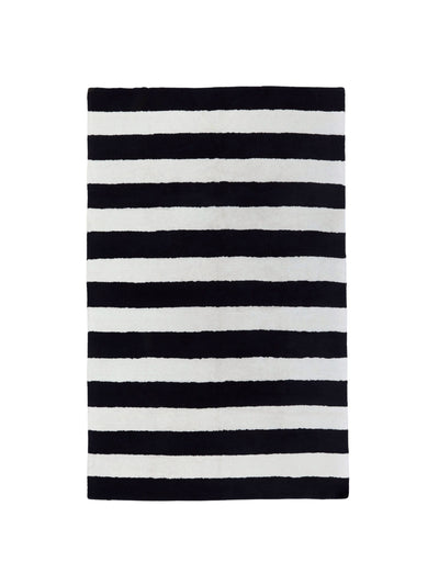 Natural colour rug with black stripe details