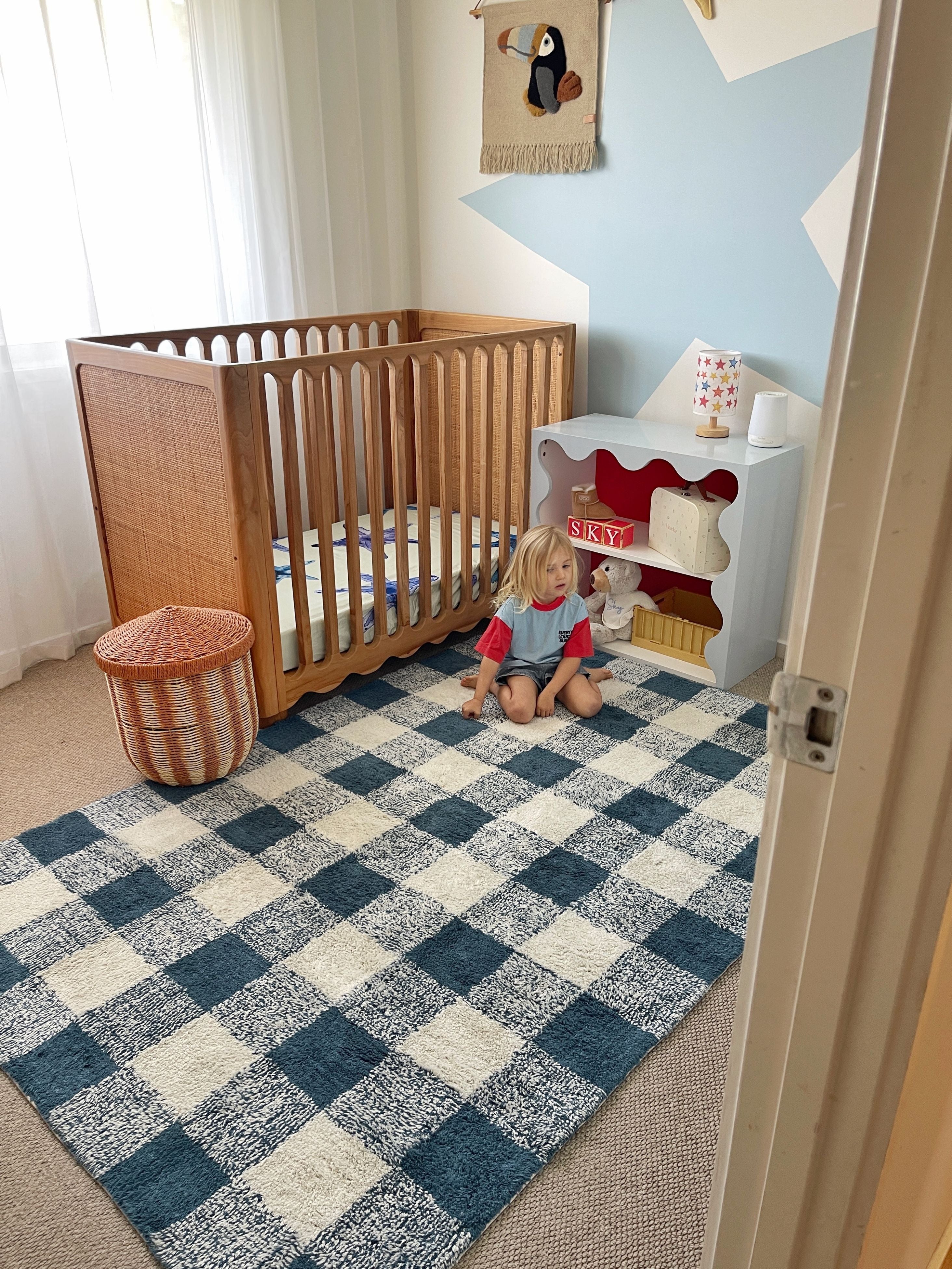 Gingham Rug - Deep Teal