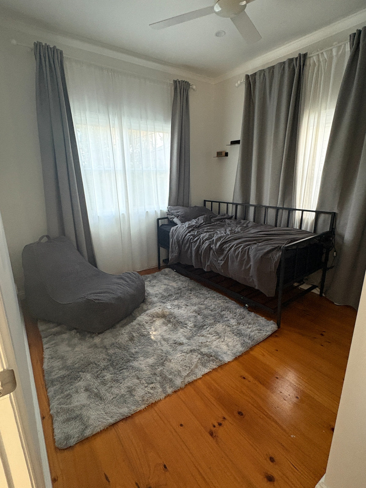Before styling: the original bedroom